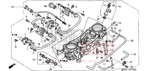 THROTTLE BODY (ASSY.) (VTR1000SP2/3/4/5/6) VTR1000SP2 de 2002